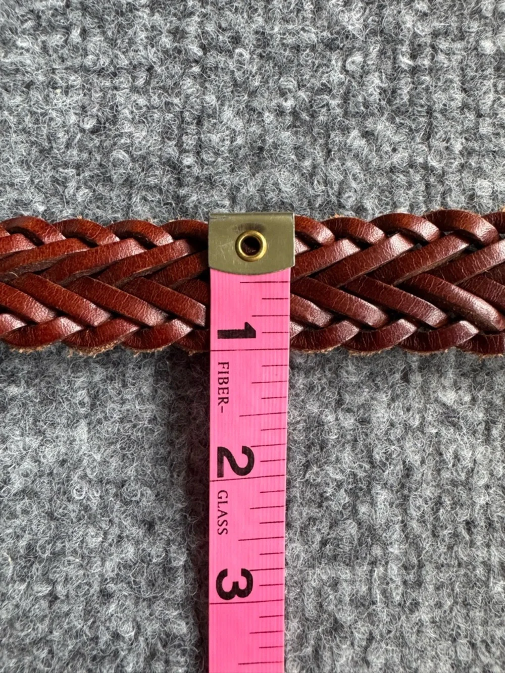 Brown Braided Leather Men's Belt Classic Casual Style Size 40